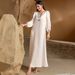 Hand Sewn Diamond Robe New Muslim Long Skirt Elegant Long Sleeve Evening Dress_ecoleips.com