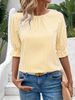 Women's Clothing New Fashion Blue Striped Button Design Shirt Top_ecoleips.com