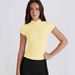 Cross-border Bestseller Half-zip Sports Short-sleeve Yoga For Fitness, Outdoor Leisure, Sweat-absorbing, Breathable,_ecoleips.com