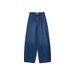 Women's Clothing Minimalist Wide Leg Pants Lightly Deconstructed, Front Split, Elegant Loose Jeans, High Waist, Casual Long Pants_ecoleips.com