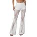 cross-border 2026 New Lace Bell-bottom Pants For Women, Sexy Sheer Micro-flare Trousers In European And American_ecoleips.com