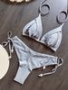 Women's Solid Color Bikini Set - High Elasticity Swimwear For Beach & Pool - Soft Nylon & Cotton Blend - S/M/L Sizes_ecoleips.com