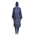 Swimsuit Printed Burkini Women's Three Piece Set Long Sleeved Long Pants Hat Beach Swimwear_ecoleips.com