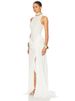 Blifanbo Turtleneck Off-shoulder Sleeveless Thigh Split High Waist Pleated Maxi Dress For Women Elegant Fashion Club Party Dress_ecoleips.com