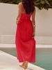 Women Dress Halter Square Neck High Waist A Line Midi Gown Chic New Spring Summer Casual Dress Beach Date Flowy Outfit_ecoleips.com
