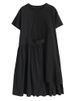2026 Summer New Irregular Patchwork Vintage Dresses For Women Short Sleeve Loose Casual Ladies Dress Fashion Elegant Clothing_ecoleips.com
