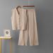 Women's Cross Border Cardigan Knit Set Single Breasted V Neck Top Casual Sporty Wide Leg Pants Spring Summer Loose Fit_ecoleips.com