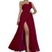 Women's Clothing Fashion Elegant Dress One Shoulder Slim Pleated Party Banquet Birthday Dress_ecoleips.com
