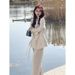 girl Fashion Women's Elegant Professional Suit 2025 Spring Autumn New Lazy Style Blazer Wide-Leg Pants Two-Piece Set_ecoleips.com