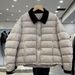 girl 2025 Winter Casual Cotton Jacket For Women, Niche Simple Fashion Turn-Down Collar Color-Block Design Warm Coat_ecoleips.com