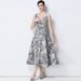 Vintage Jacquard Sleeveless Dress With Belt - High Waist Slim Fit Midi A-Line Dress For Women_ecoleips.com