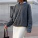 Diyun European And American Simple Fashion Woolen Long Sleeve Solid Color T-Shirt Sweater Women's Clothing 2025 Autumn_ecoleips.com