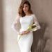 Women's Clothing Simple U Neck Slim Fishtail Style Travel Small Tail Soft Yarn Slim_ecoleips.com