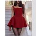2025 Cross-Border European And American Style Foreign Trade Waist-Cinching A-Line Vest Spring Summer New Square Neck_ecoleips.com