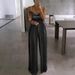 Elegant Wide-Leg Jumpsuit With Beaded Straps & Cinched Waist – Summer Women's Fashion In Metallic Colors (S-5XL)_ecoleips.com