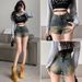 2025s American Style High Waist Denim Ultra Shorts For Women 2025 New Summer Slim Fit Petite Girl A-line Hot Pants_ecoleips.com