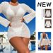 Women's Sexy Mesh Long Sleeve Swimsuit - European & American Style Beach Cover-Up With Sheer Design_ecoleips.com