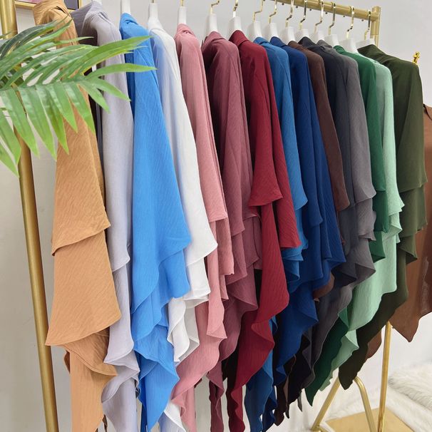Verve Dubai Turkey Solid Color Muslim Women's Dress Set Abayas_ecoleips.com