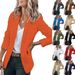 2022 Autumn New Elegant Coat Wish Women's Long Sleeve Colored Suit Collar Single-Breasted Blazer_ecoleips.com