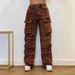 Women's Clothing Fashion Street Style Pocket Diamond Casual Jeans_ecoleips.com