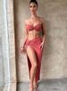 Mozision Elegant Strapless Sexy Two Piece Set Women Sleeveless Crop Top And High Split Skirt Matching Sets Party Dress Sets_ecoleips.com