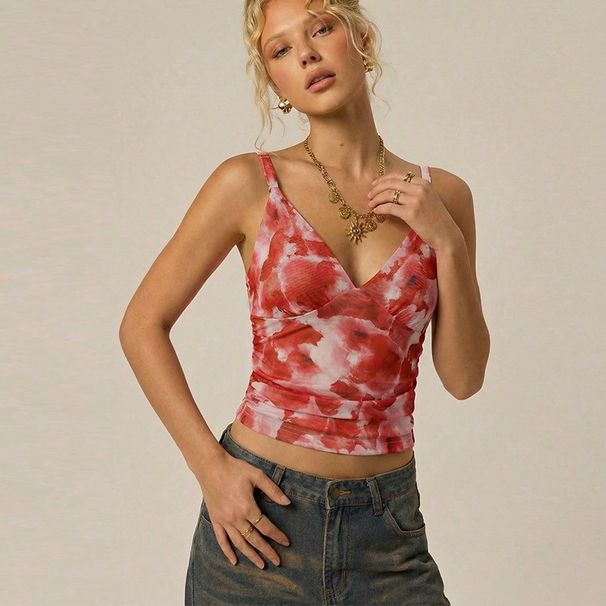 Aria Basics Aria Basics Foreign Trade European And American Women's Camisole 2025 Summer Cross-border Sexy Beach Tank Short Top For Hot_ecoleips.com