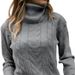 K Vintage Sweater New Solid Color Turtleneck Pullover Long Sleeve Sweater Women's Clothing_ecoleips.com