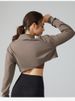 K New American Style Collared Half Cut Sweatshirt With Exposed Navel, Women's Zipper Small Cardigan Short Jacket, Tennis Long Sleeved Sports Top_ecoleips.com