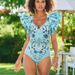 Women's Clothing New One-piece Skirt Two-piece Swimsuit Ruffled V-neck Fashion Sexy Swimsuit_ecoleips.com