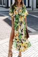2026 Summer Women Sexy V-neck High Waist Printed Split Dress_ecoleips.com