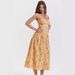 S32126 Spring/Summer Women's European And American Style Strap Short-Sleeve Tube Top Floral Print A-Line Long Dress_ecoleips.com