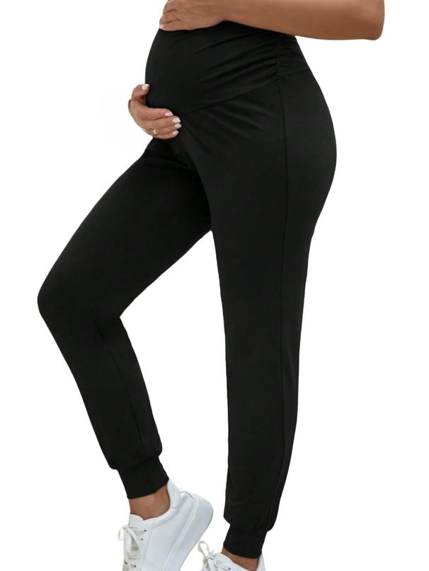 Women's Clothing Loose Sports Pants Yoga High Elastic High Waist Belly Support Maternity Pants_ecoleips.com