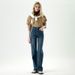 Orange Silk Women's Clothing#Retro Blue Narrow Wide-Leg Jeans For Women 2024 New High-Waisted Loose Straight Pants_ecoleips.com