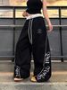 Women's Hip Hop Street Dance Sweatpants Casual Patchwork American Letter Print High Waist Jazz Dance Curved Pants Autumn_ecoleips.com