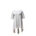 Spring And Autumn Large-size Women's Clothing Irregular Hem Solid Color Simple Round Neck Dress_ecoleips.com