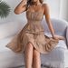 Real Shot Of Spring/summer European And American Solid Color Sexy Sleeveless Waist-cinching Strap Dress With A Large_ecoleips.com