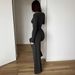 WG164 European American Cross-border Women's Clothing, Knitted Solid Color Long-sleeve T-shirt And Wide-leg Pants_ecoleips.com