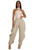 TW795 Women's Solid Color Flower Bud Casual Pants Sexy Urban Multi Fold Independent Station Casual Bottoms_ecoleips.com