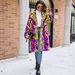 Bold Color-Block Faux Fur Coat With Leopard Print – Hooded Longline Jacket For Women (Rainbow Leopard, S-XXL)_ecoleips.com