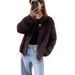 Women's Clothing Sweater Cardigan Chic Coat Loose Luxury Faux Mink Knit Cardigan Women's Cozy Fluffy Oversized Chic Sweater Coat Winter Fall Fashion_ecoleips.com