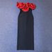 Women's Sexy Off-Shoulder Bandage Dress Elegant Sophisticated Formal Wear with Three-Dimensional Floral Pattern_ecoleips.com