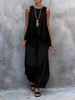 Women's Summer Casual Fashion Sleeveless Wide Leg Pants Set New European American Style Two Piece Trendy Cross Border_ecoleips.com