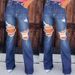 2023 European And American Cross-border Spring-summer New Casual Trendy Ripped Distressed Flared Denim Pants For Women_ecoleips.com