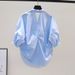 Fashion Design Twist Hollow Backless Summer Back Split Shirt Women Loose Pleated Short Sleeve Top_ecoleips.com