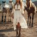 New Cross-border Independent Station Women's Vintage Bohemian Lace Trim Slim-fit Long Dress_ecoleips.com