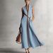 Women's Sleeveless Stand Collar A-Line Dress, Casual Contrast Color Loose Fit Summer Maxi Dress, Breathable Cotton Blend Dress For Daily Wear_ecoleips.com