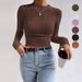 Cross-border Foreign Trade Slim-fit Popular On . In Europe And America, Solid Color Knit Sweater, Round-neck_ecoleips.com