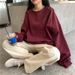 Clothing, New Early Autumn Tops, Loose-fitting Round-neck Pullover Sweatshirt, Women's CEC Jacket, Trendy,_ecoleips.com