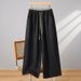 High Waisted Patchwork Cotton Linen Straight Leg Pants Loose Fit Casual Slimming Long Trousers For Women Spring Summer New Style_ecoleips.com