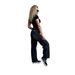 Cro-border European And American Veratile High Wait Jean New Slimming Retro Straight Looe Draped Floor-length_ecoleips.com